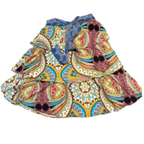 Ces Femme Border Print Tiered Midi Skirt - Picture 5 of 16